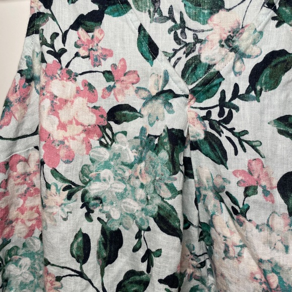 J Jill Love Linen Light Seaglass Vintage Hydrangea A-Line Sleeveless Dress - Picture 5 of 8